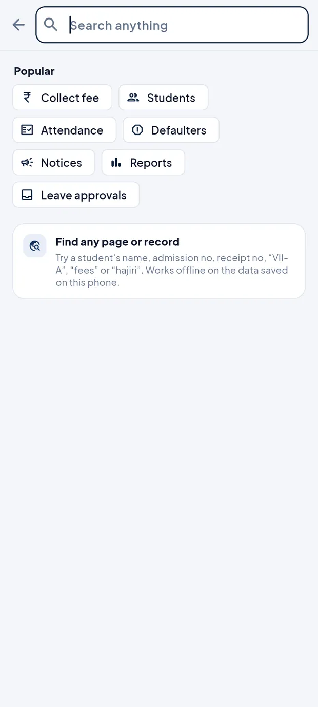 Search before typing: Popular shortcuts.