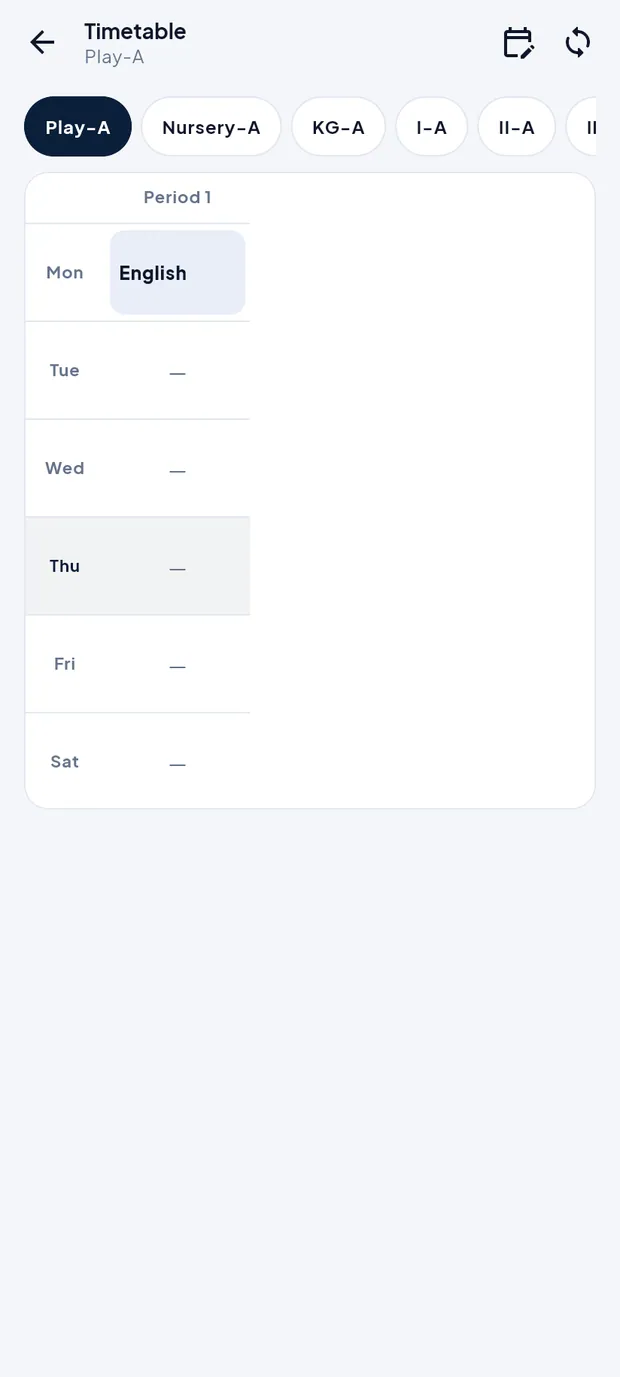 Week grid of Play-A.