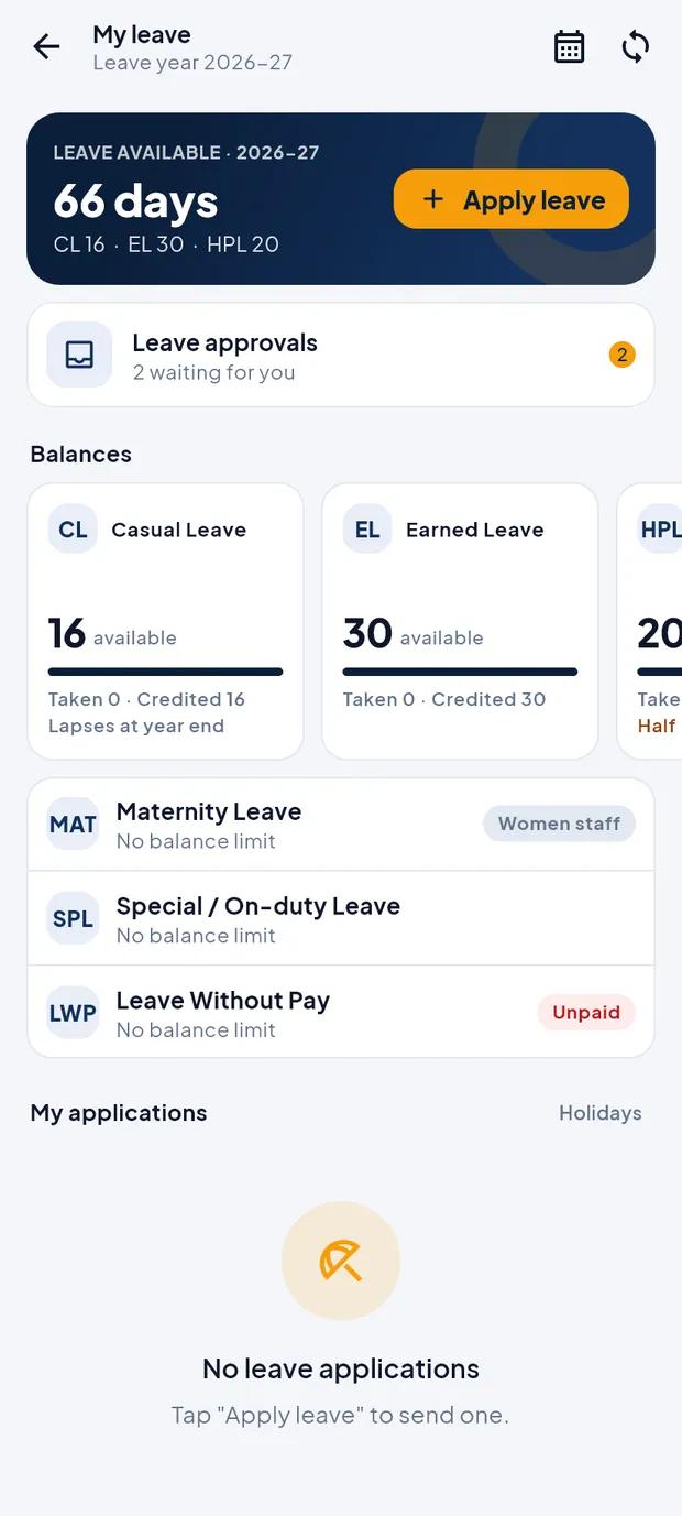 Leave — Demo Public School