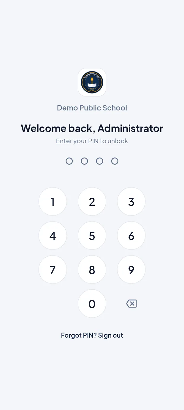 The lock screen asks for your PIN.