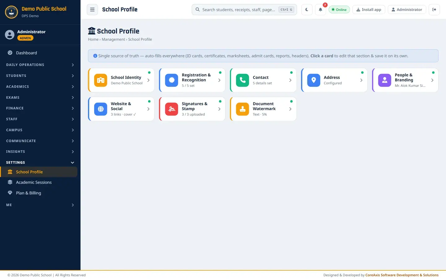 School Profile — Demo Public School